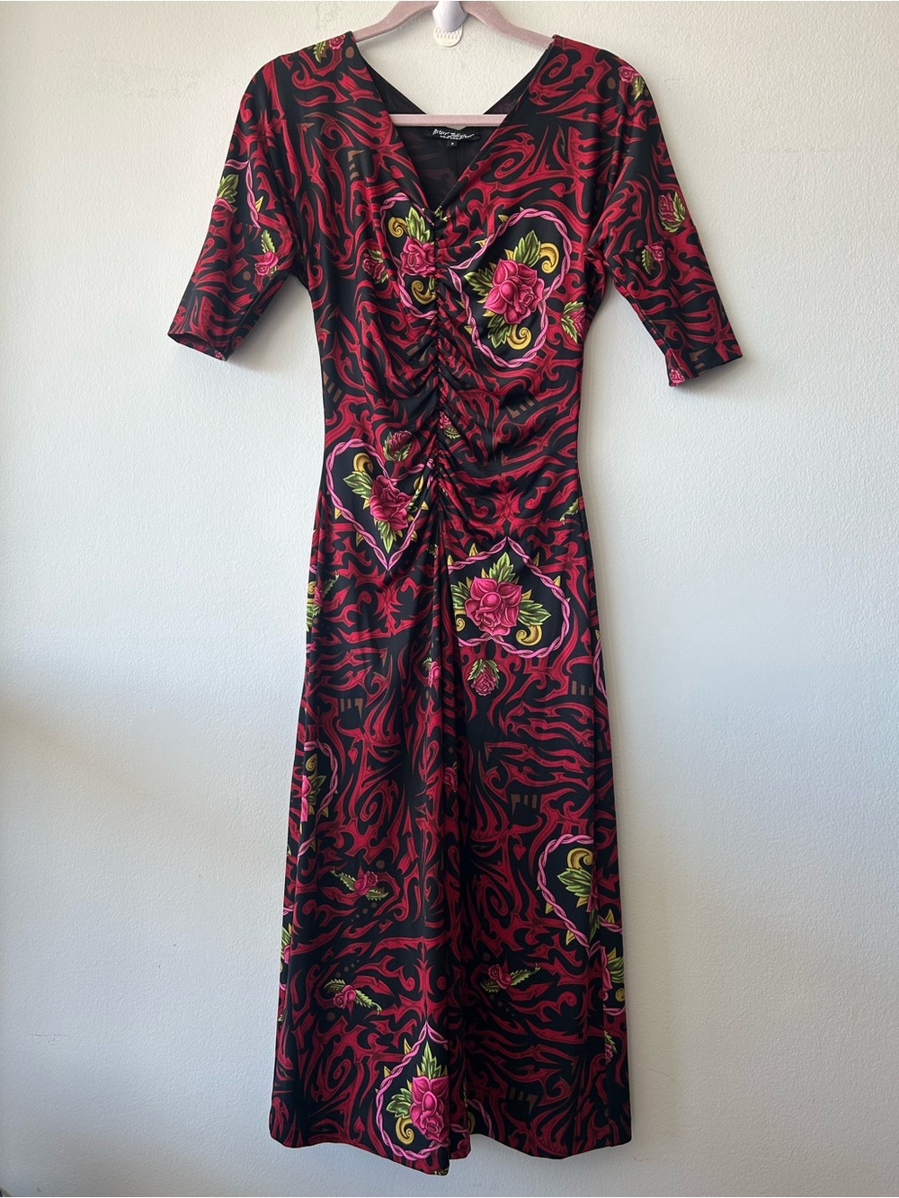 Vintage Betsey Johnson Cinched Midi Dress